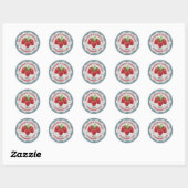 Sticker Rond Homemade Strawberry Jam Canning Jar Labels (Feuille)