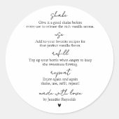 Sticker Rond Homemade Vanilla Extract Shake Use Refill Repeat (Devant)