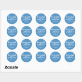 Sticker Rond Homemade with Love Personalized Azure Blue Gift (Feuille)