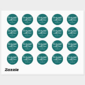 Sticker Rond Homemade with Love Personalized Teal Green Gift (Feuille)