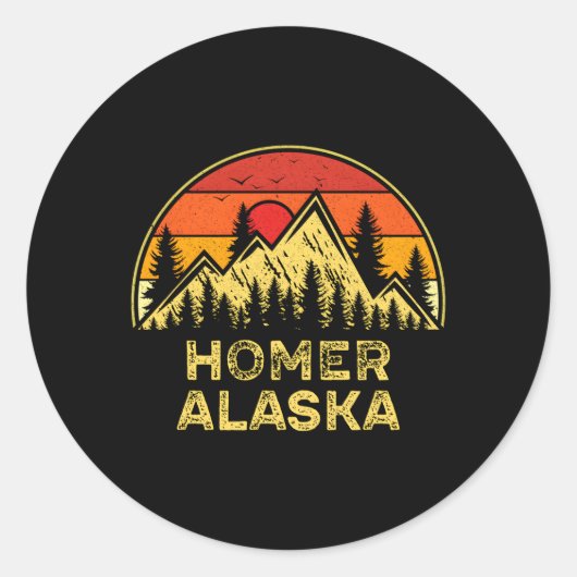 Sticker Rond Homer Alaska Ak Mountains Randonnée extérieure (Devant)