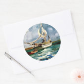 Sticker Rond Homer - Sloop, Bermudes (Enveloppe)