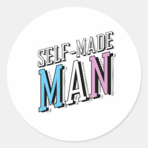 Sticker Rond Homme autodidacte