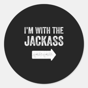Sticker Rond Homme avec la tenue de couple drôle assortie