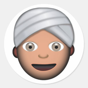 Sticker Rond Homme avec le turban Emoji