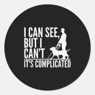 Sticker Rond Homme Aveugle Art Pour Hommes Femmes Aveugle Perso