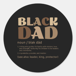Sticker Rond Homme Black Papa Melanin Définition Africain Améri
