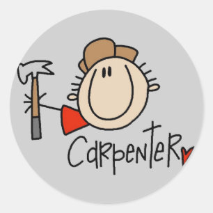 Sticker Rond Homme charpentier