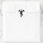 Sticker Rond homme d'affaires diable (Sac)
