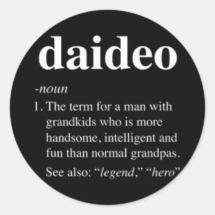 Sticker Rond Homme Daideo Définition Funny Noun Grandpa Défini