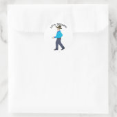Sticker Rond Homme dansant carré (Sac)