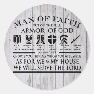 Sticker Rond Homme De Foi Armor De Dieu