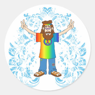 Sticker Rond Homme de paix