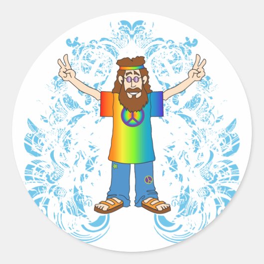 Sticker Rond Homme de paix (Devant)