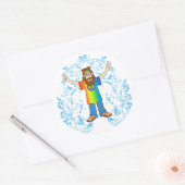 Sticker Rond Homme de paix (Enveloppe)