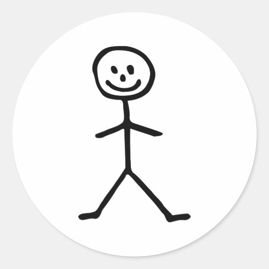Sticker Rond Homme de Stickman (Devant)