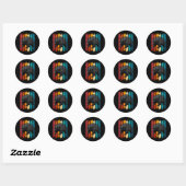 Sticker Rond Homme Echidna Retro Performance (Feuille)