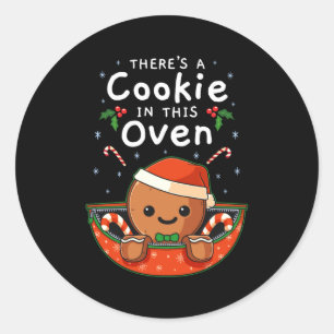 Sticker Rond Homme en pain d'épice de grossesse de Noël Bébé Co