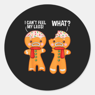 Sticker Rond Homme en pain d'épices drôle Pain d'épices Noël X
