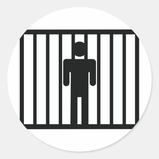 Sticker Rond homme en prison (Devant)