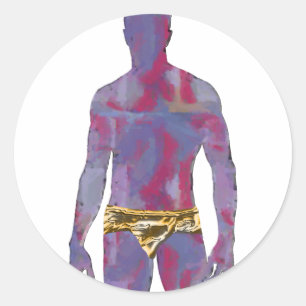 Sticker Rond Homme en sous-vêtements or