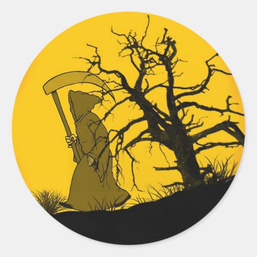 Sticker Rond Homme Machete à capuchon (Devant)