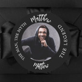 Sticker Rond Homme mythe légende photo nom
