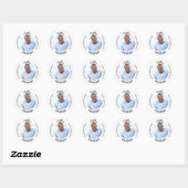Sticker Rond Homme photo blanc noir (Feuille)