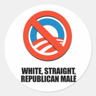 Sticker Rond Homme républicain droit blanc