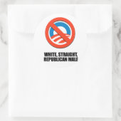 Sticker Rond Homme républicain droit blanc (Sac)