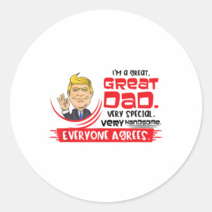 Sticker Rond Homme Trump Fête des pères Fantastique Papa _1