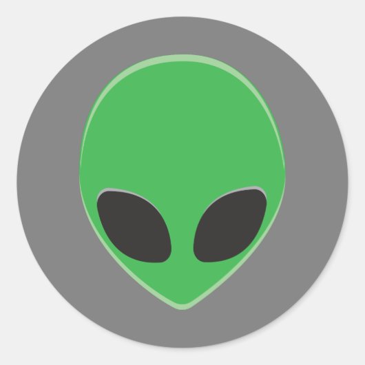 Sticker Rond Homme Vert Alien Fête Spatiale Personnalisée (Devant)
