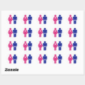 Sticker Rond Hommes contre femmes (Feuille)