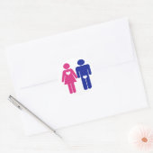 Sticker Rond Hommes contre femmes (Enveloppe)