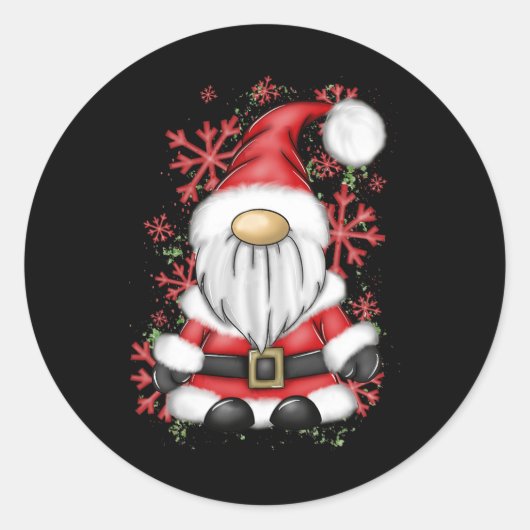 Sticker Rond Hommes de Noël M. Claus Père Noël Gnome Noël Paja (Devant)