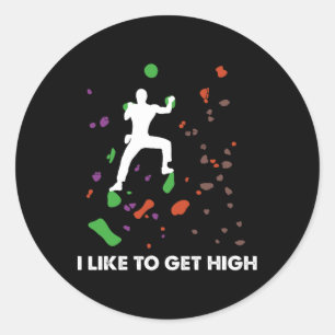 Sticker Rond Hommes Escalade Drôle Bouldering J'aime Me Hisser