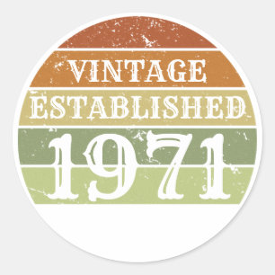 Sticker Rond Hommes Établis vintages Femmes Distresses coucher 
