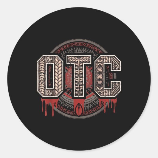 Sticker Rond Hommes Femmes Enfants Otc Sanglage Lutte Fan Romai (Devant)