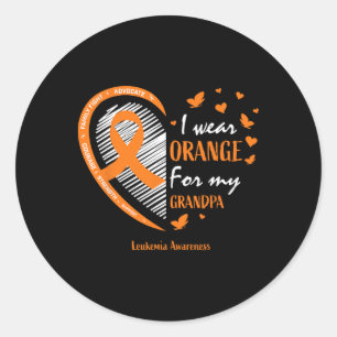 Sticker Rond Hommes Femmes Je Porte L'Orange Pour Mon Grand-Pèr