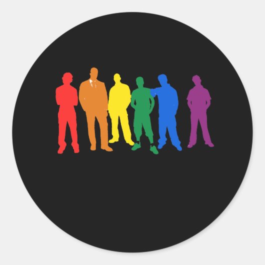 STICKER ROND HOMMES GAY PRIDE (Devant)