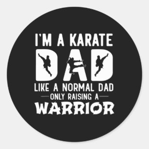 Sticker Rond Hommes Je suis Karate Papa Comme un papa normal Ra