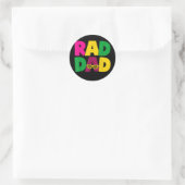 Sticker Rond Hommes Rad Papa Drôle Matching Père Fils 1980s 80s (Sac)