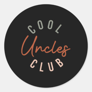 Sticker Rond Hommes Retro Uncles Cool Club Funny Uncle Poche gr