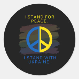 Sticker Rond Hommes Ukraine - Je suis avec l'Ukraine - Je suis