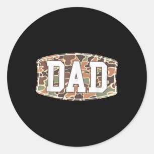 Sticker Rond Hommes Vieux École Camo Papa, Camouflage Rétro Dad