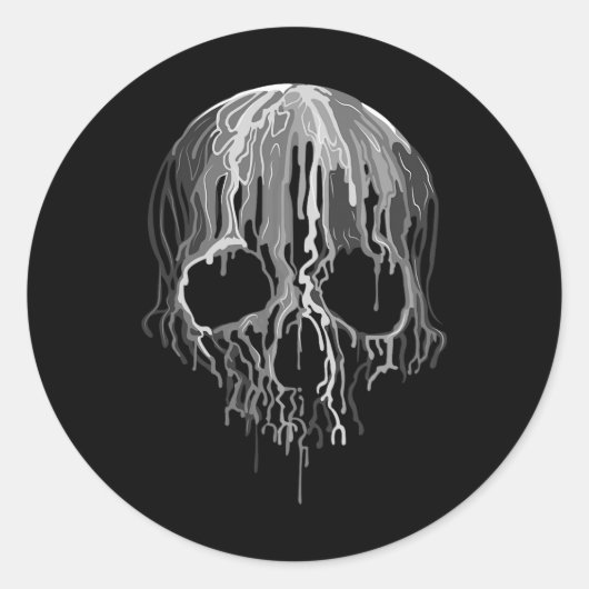 Sticker Rond Hommes Zombie Hunter Effrayant Halloween (Devant)