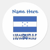 Sticker Rond Honduras Drapeau bleu Personnalisé (Devant)
