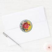 STICKER ROND HONEY ABEILLES AVEC DES ROSES SAUVAGES MONOGRAMME (Enveloppe)
