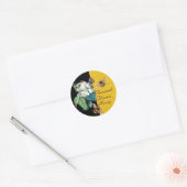 STICKER ROND HONEY ABEILLES, BEURRE ET FLEURS BLANCHES (Enveloppe)