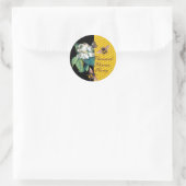 STICKER ROND HONEY ABEILLES, BEURRE ET FLEURS BLANCHES (Sac)
